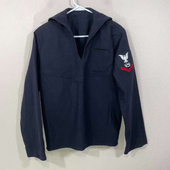 Vtg 1940's WW2 US Navy Wool Sailor Uniform Size 40 Pullover Jumper Crackerjack - Picture 1 of 6